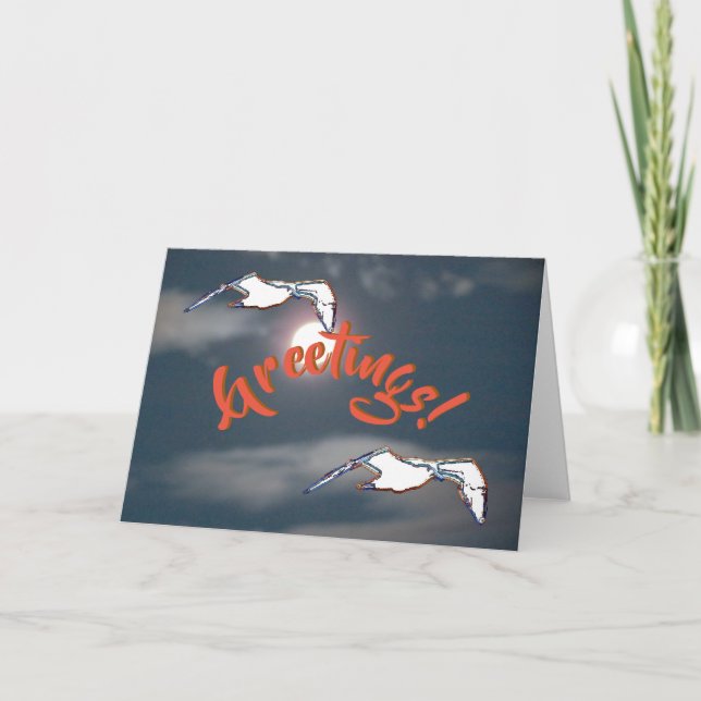 Cartão de Saudação - Saudação de Seagull (Frente)