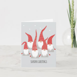 Cartão de Saudação Sazonal - Gnomos de Natal
