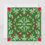 Cartão de Saudação Secular de Imagem de Feriado de<br><div class="desc">Envie seus cartões de natal personalizados com estilo não-denominacional com esta linda e personalizada cena de inverno AI de flocos de neve, verde e bagas. Personalize a mensagem para ajustado das suas necessidades no verso. Há muito mais cartões de natal, religiosos e seculares, no compro Paws Charming, por isso, por...</div>