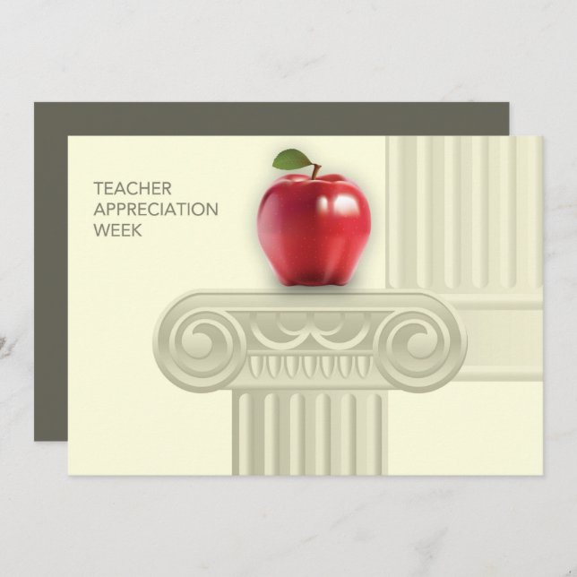Cartão de Saudação Semana de Apreciação do Profess (Frente/Verso)