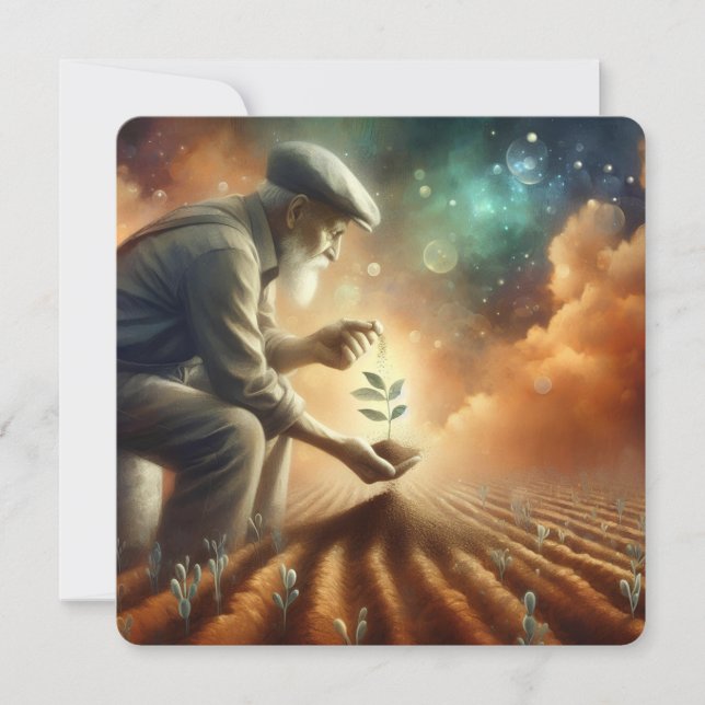 Cartão de Saudação "Sementes da Esperança" (Frente)