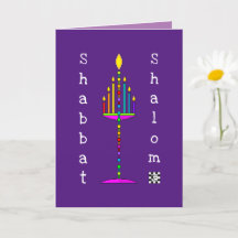 Cartão de saudação Shabbat Shalom Menorah