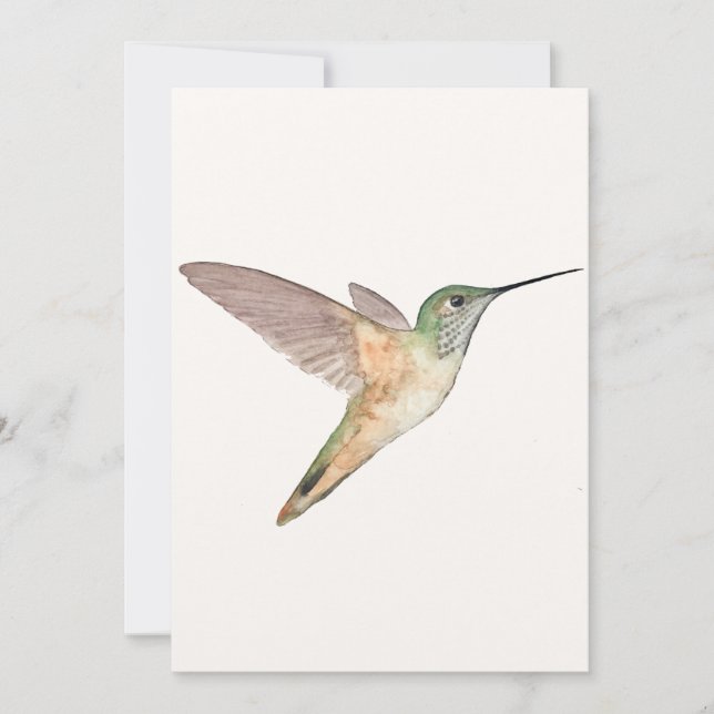 Cartão de Saudação Simples Hummingbird de Allen (Frente)