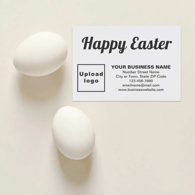 Cartão de saudação simples para empresas de Páscoa (White Easter business flat greeting card)
