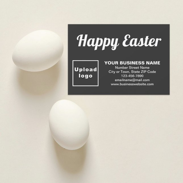Cartão de saudação simples para empresas de Páscoa (Black Easter business flat greeting card)