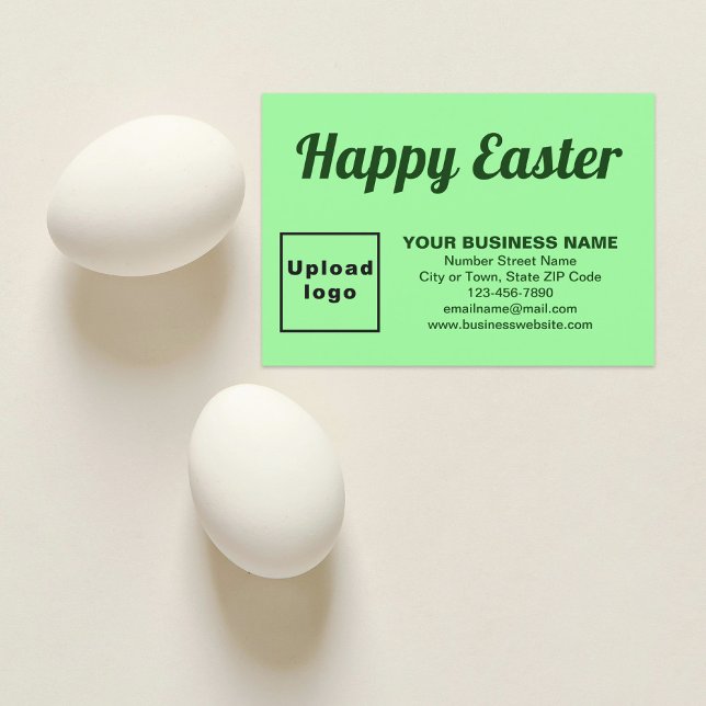 Cartão de saudação simples para empresas de Páscoa (Light green Easter business flat greeting card)