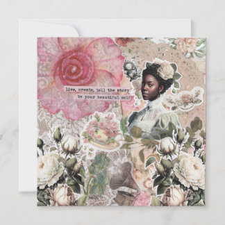 Cartão de Saudação Simples Vitoriano Africano-Amer