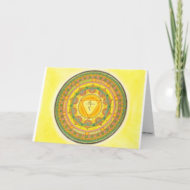 Cartão de Saudação Solar Plexus Chakra Mandala (Frente)
