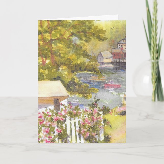 Cartão de Saudação Stonington Harbor View (Frente)