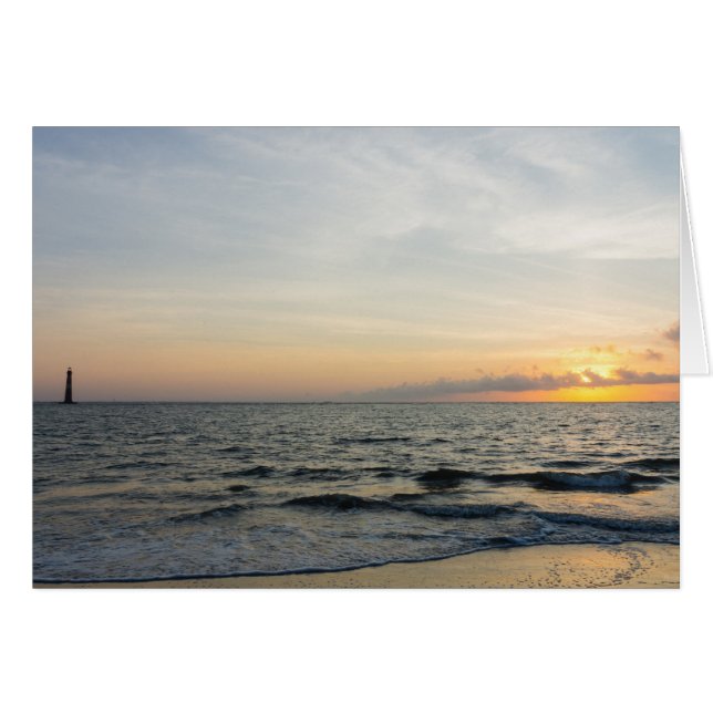 Cartão de saudação sunrise do farol (Frente horizontal)