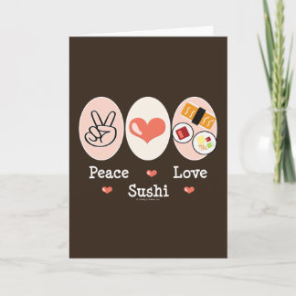Cartão de Saudação Sushi de Amor pela Paz