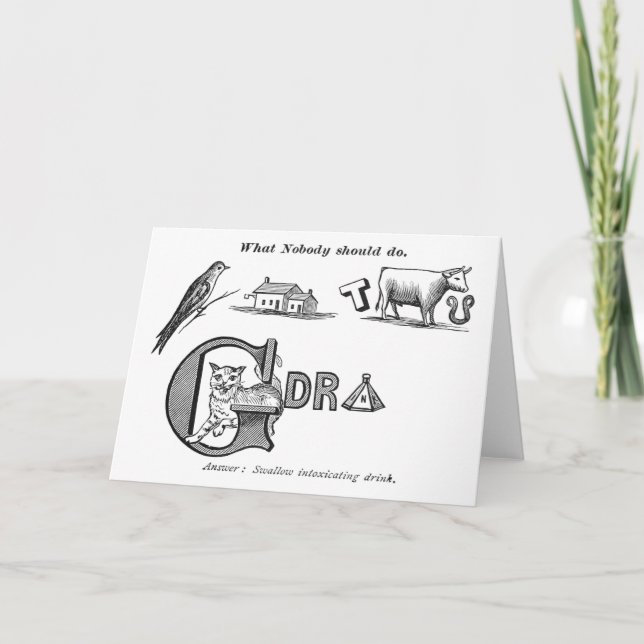 Cartão de saudação "Temperatura rebus" (Frente)