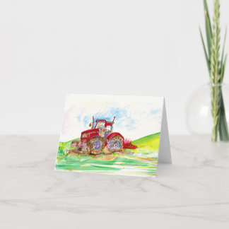 Cartão de Saudação "Trator in Field"