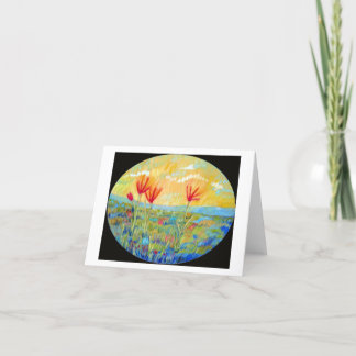 Cartão de Saudação "Três Flores Vermelhas"