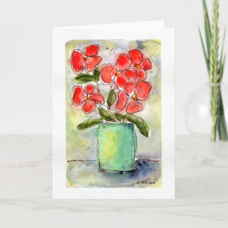 Cartão de Saudação Vase e Flores