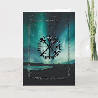 Cartão de saudação Vegvisir Compass/Wayfinder Rune