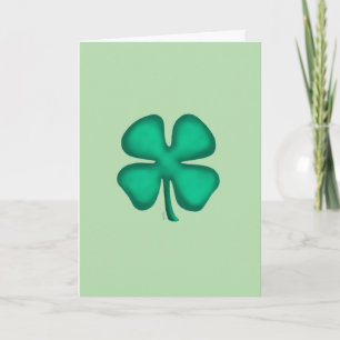Cartão de saudação verde trevo irlandês Lucky 4 Le
