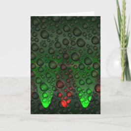 Cartão de saudação verde/vermelho para bolhas de a