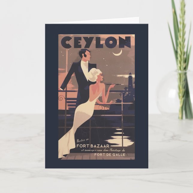 Cartão de Saudação Vintage Ceylon (Frente)