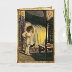 Cartão de Saudação Vintage com Ilustração Bela