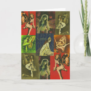 Cartão de Saudação Vintage Fairies