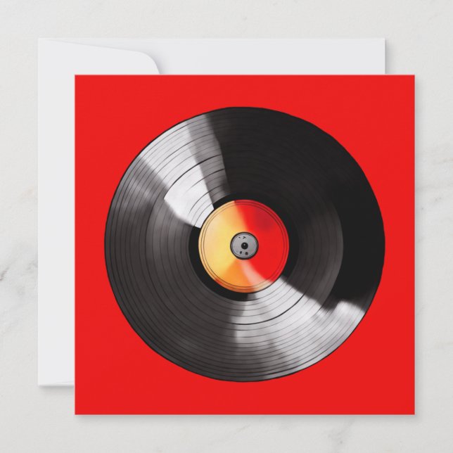 Cartão de Saudação Vinyl Record (Frente)