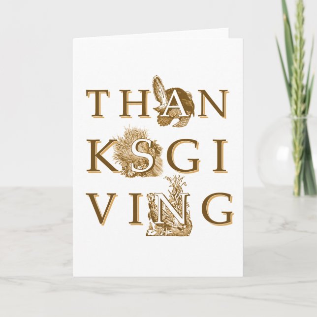 Cartão de Saudação Vitoriano de Ação de Graças (Frente)