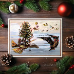 Cartão de Saudação Vitoriano Odd Seasons<br><div class="desc">Vintage Victorian estranho cartão de Natal. Imagem vintage de alta qualidade.</div>