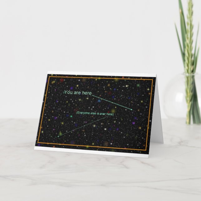 Cartão de Saudação "Você Está Aqui" (Frente)