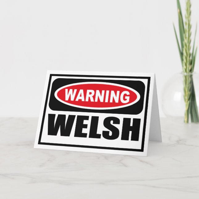 Cartão de Saudação WELSH de Aviso (Frente)