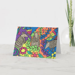 Cartão de Saudação Whimsical Armadillos