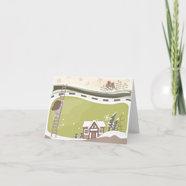 Cartão de Saudação Whimsical Dreamscapes Cotação 1 (Frente)