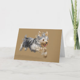 Cartão de Saudação Yorkie, envelopes brancos stand