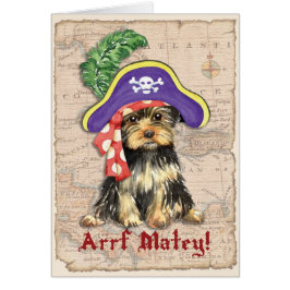 Cartão de Saudação Yorkie Pirate