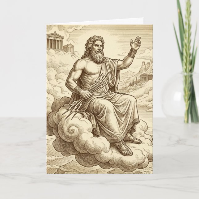 Cartão de Saudação Zeus Mitologia Grega (Frente)