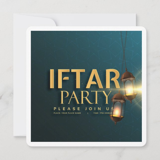 Cartão de Saudações Clássico Eid Mubarak Ramadan (Frente)