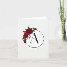 Cartão de Saudações com Monograma - Letra A