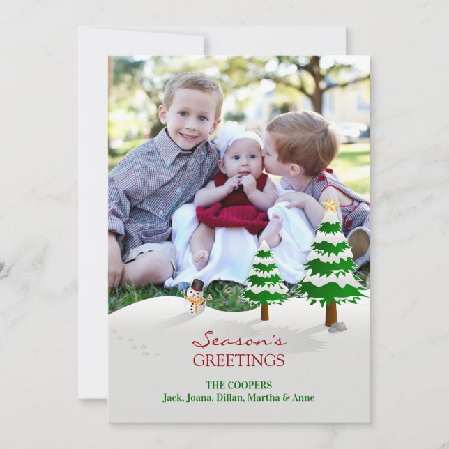 Cartão de Saudações de Snowman Photo Season (Frente)