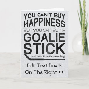 Cartão de Saudações Engraçado de Goalie de Hóquei