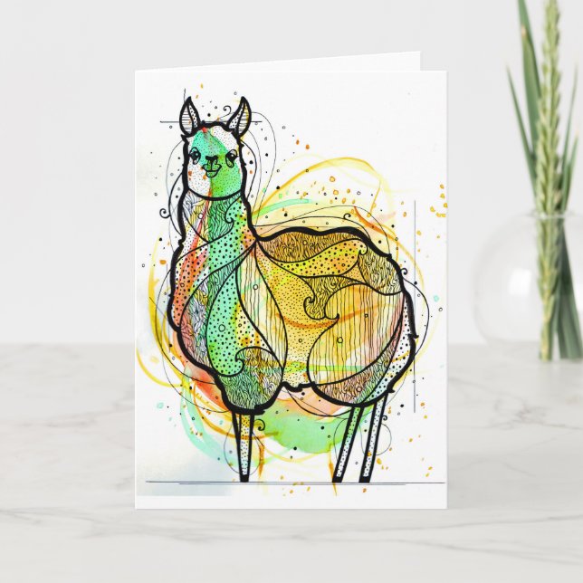 Cartão de Saudações Llama (Frente)