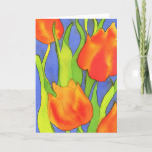 Cartão de Saudações Orange Tulips
