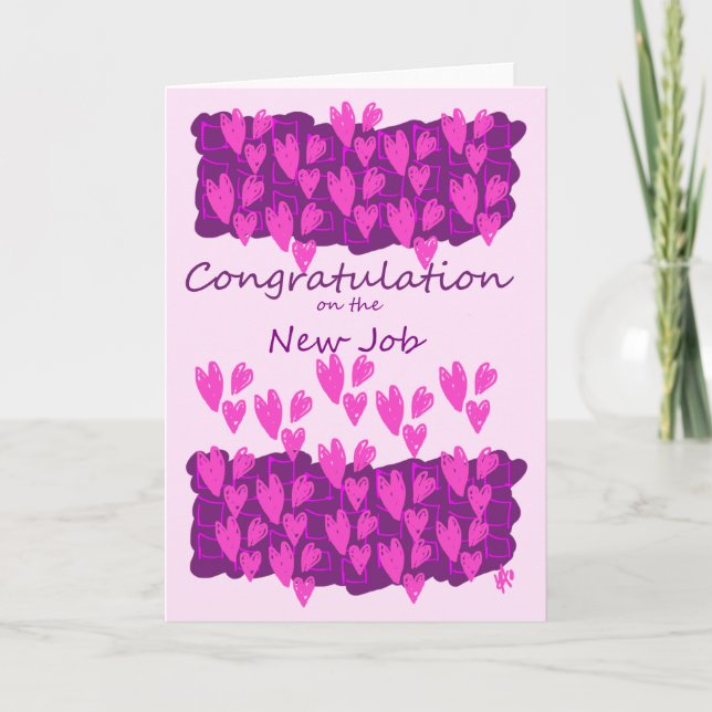 Cartão de Saudações - Parabéns no Novo Trabalho (Frente)