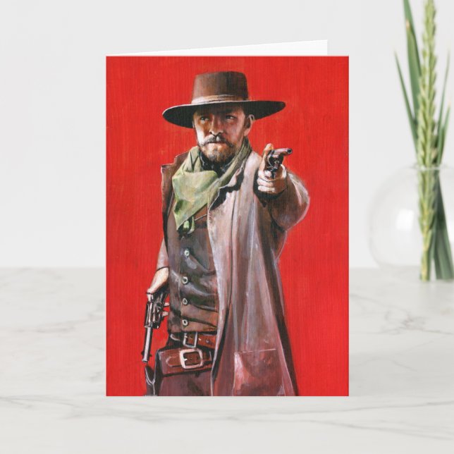 Cartão de Saudações Wild West Gunslinger (Frente)