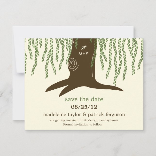 Cartão de Save The Date da Willow Tree (Frente)