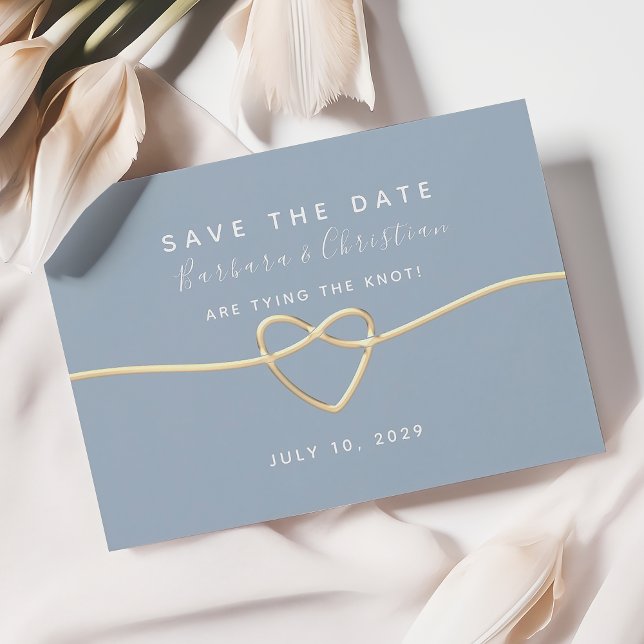 Cartão de Save the Date de Casamento Azul Empoeira (Criador carregado)