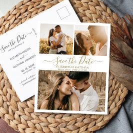 Cartão de Save The Date de Casamento Colagem de Sc