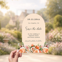 Cartão de Save the Date de casamento com arco flor
