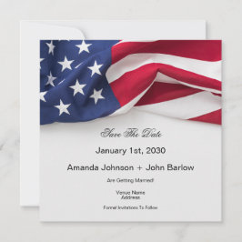 Cartão de Save The Date de Casamento com Bandeira 