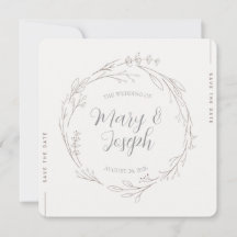 Cartão de "Save the Date" de casamento com coroa f