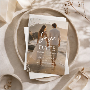 Cartão de Save The Date de casamento com foto eleg